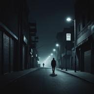 mysterious, nostalgic vibes under an urban skyline.