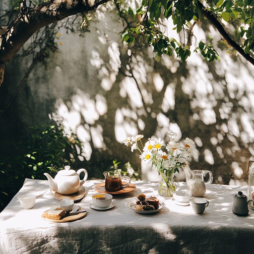 An enchanting, upbeat instrumental featuring bright melodies and cheerful harmonies, capturing the essence of a sunny afternoon tea party in an idyllic garden. The light, playful arrangement offers a delightful escape, perfect for background music in cafes or waiting areas, bringing smiles and lively energy.