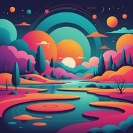 serene landscapes melting into vibrant sonic explorations