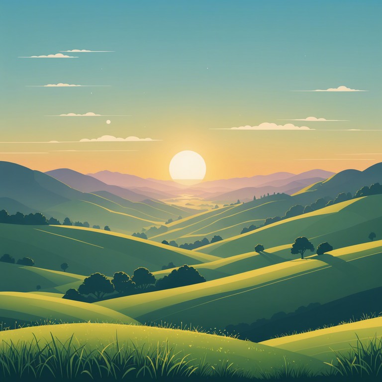 Inspired by the first light of sunrise over lush, rolling hills, this track features a delicate melody that embodies hope and freshness, ideal for starting the day with positivity or for creative inspiration sessions.