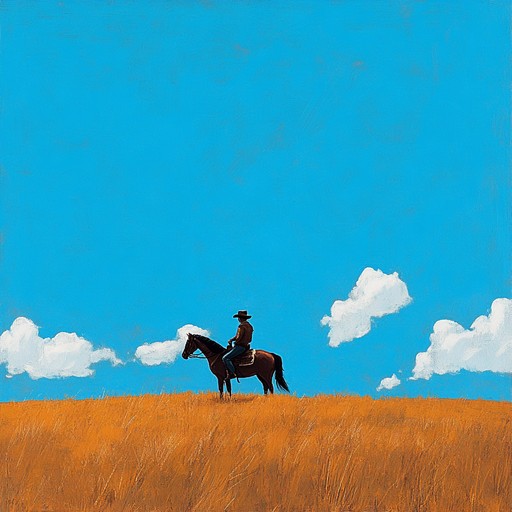 A lively and upbeat instrumental piece featuring joyful harmonica melodies riding on the rhythmic strumming of acoustic guitars, capturing the essence of a happy day on the open prairie. Ideal for evoking images of sunny days, wide open spaces, and carefree moments in the wild west. The track progresses with dynamic changes, incorporating playful percussions to keep the listeners engaged and tapping along.