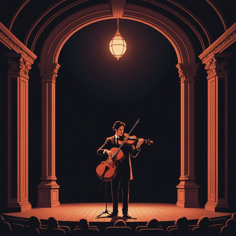 In the heart of a dimly lit theater, the reverberating echoes of a single violin weave a tale of intrigue and suspense. As the bow caresses each string, shadows play across the walls, dancing to the rhythm of the ominous melody. This piece combines the elegance of classical music with the thrilling elements of a psychological thriller, inviting listeners into a haunting narrative of sound and emotion.