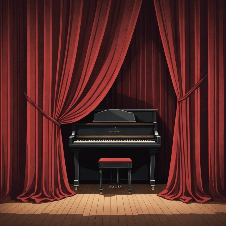 As the piano keys dance in the mellow glow of candlelight, their melodies tell stories of love lost and secrets kept, enveloping the listener in a tapestry of dark, rich sounds that echo through a world of vintage allure.