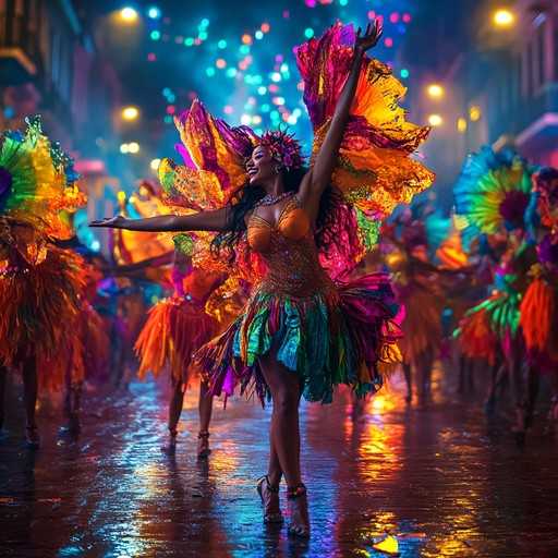 Immerse yourself in the pulsating rhythms and exuberant melodies of a brazilian samba that transports you to the heart of rio's carnival. This instrumental piece combines lively percussion, spirited brass, and festive energy to create an unforgettable musical experience that embodies the joy and excitement of carnival's vibrant nights.