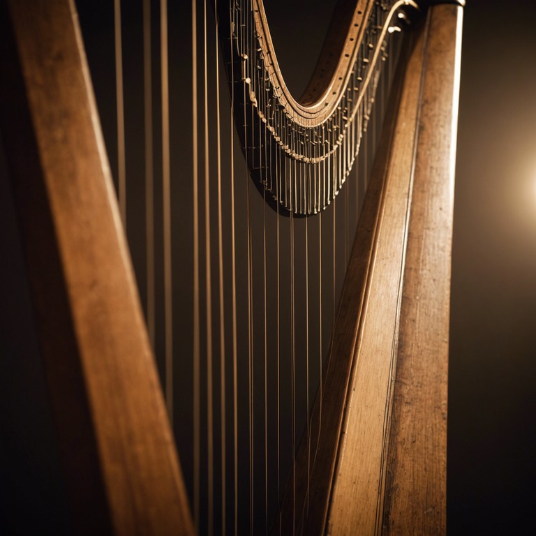 A deeper dive into the unvoiced hopes painted in quieter hues, where the harp's strings pull at the heart's memories, lost in time but never forgotten. Imagined with a subtler touch, this alternative version emphasizes the quiet moments of reflection we often ignore.