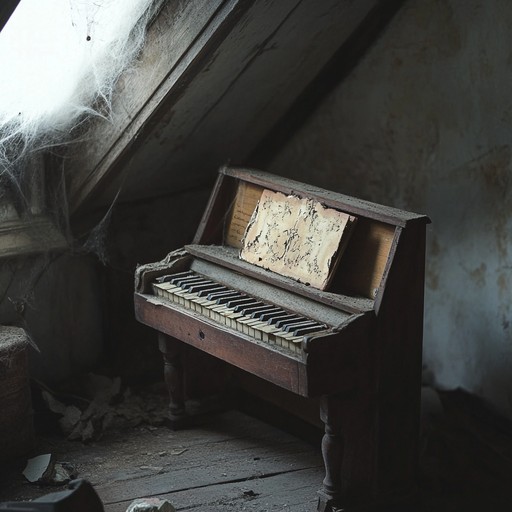 A deeply emotional piece combining the whimsy of a toy piano with somber tones, capturing the essence of lost childhood memories in an eerie, nostalgic atmosphere.