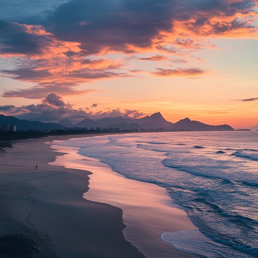 This composition visualizes a peaceful evening by the sea in brazil, where the bossa nova melodies mingle seamlessly with the rhythm of the ocean, providing a comforting and nostalgic backdrop.