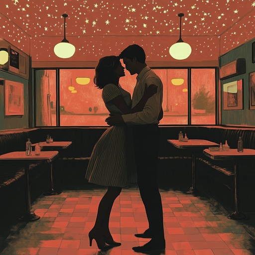 This piece evokes the tender feelings of 1950s young love, characterized by soft sweeping melodies that echo the innocence and simplicity of the era. A slow, intimate serenade under the stars, resembling the timeless love songs played on an old jukebox tucked in a quiet corner diner.