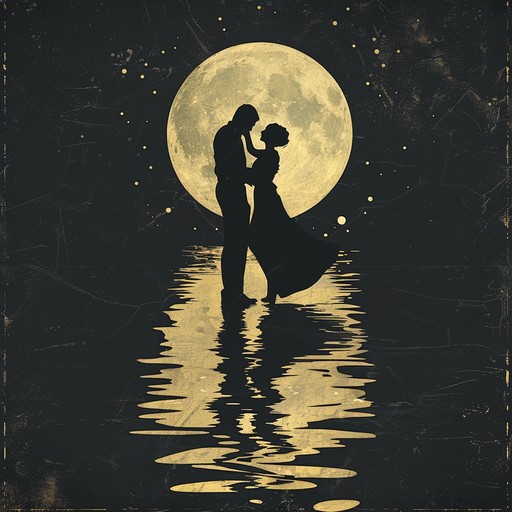 A sultry blend of funky basslines and romantic harmonic progressions creating an atmosphere perfect for moonlit evenings with a loved one, evoking feelings of nostalgia and intimacy, enhanced by smooth brass and tender strings