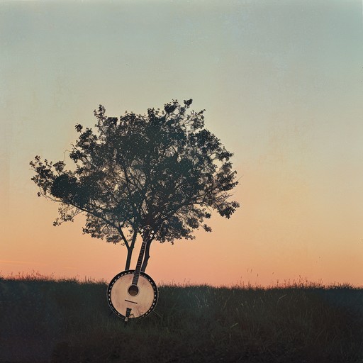 A sophisticated blend of bluegrass delivering heartwarming and melancholic melodies, evoking the serene beauty of twilight. Gentle plucking of the banjo accompanied by a delicate fiddle, flowing in waltz like three four time, captures the essence of nature’s end of day tranquility.