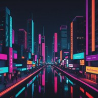 energetic rhythm in a neon lit world