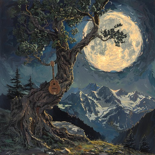 Diving deeper into the heart of mountainous folklore, this melody echoes with the chill of mist and lore, as if the mountains themselves were serenading the moon.