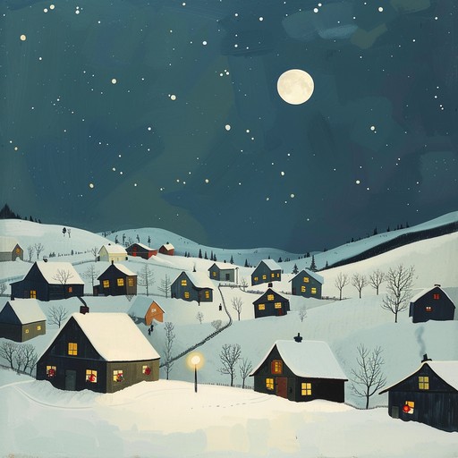 This instrumental piece blends sinister tones with celebratory chimes, creating an unsettling duality perfect for a winter festival gone eerie. Twinkling bells contrast with dark, brooding drones, weaving a narrative of forgotten rituals and ancient spirits reawakened. The music paints a picture of a snow covered village under a cold, ominous night sky, where traditions take a mysterious turn.