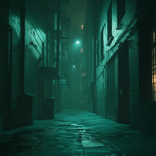 Experience a sinister atmosphere with eerie synths and brooding beats, evoking the creepy alleys of a midnight cityscape.