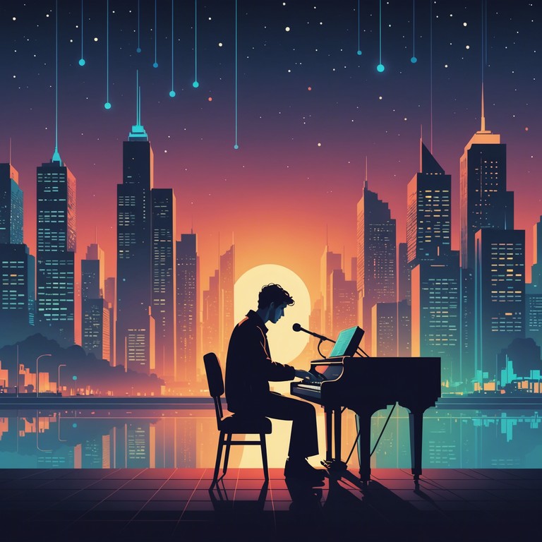 Explore a night time city filled with glowing neon and quiet moments of introspection. Synthetic melodies weave through the sound of a futuristic metropolis, providing a gentle soundtrack for night time wanderers.