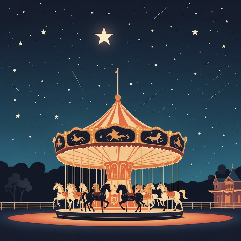 Imagine a magical carousel that comes alive under a moonlit sky, with playful and whimsical beats that invite you to dance and twirl in an endless celebration of joy and lightness. The music swirls with an ethereal energy, capturing the essence of a fantastical night filled with starlight and laughter.