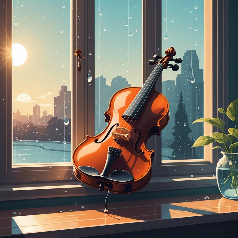 Imagine the first light of dawn setting the mood for a perfect day, expressed through the notes of a violin playing a compelling, energetic melody designed to awaken and inspire.