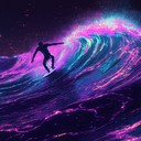 an energetic indie instrumental blending surf rock and synthwave