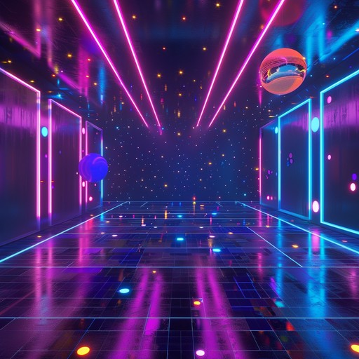 Effervescent synths and bold beats create a high energy dance track infused with cosmic vibes and vibrant neon lights. Perfect for energizing dance floors with dynamic basslines.