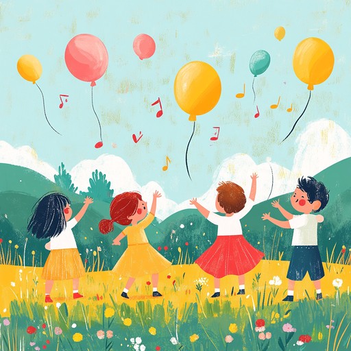 A lively and cheerful instrumental track that combines playful melodies with energetic rhythms, designed to get children moving and dancing with joy. The song features bright, happy sounds that evoke a fun and carefree atmosphere.