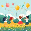 an upbeat melody featuring joyful instruments for dancing children