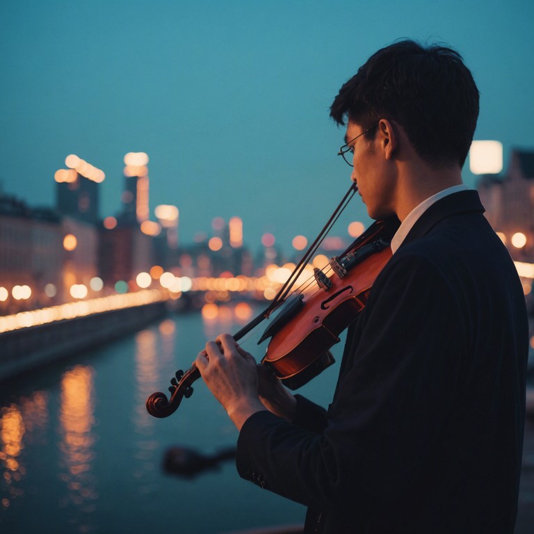 A composition where the electric violin elevates the dynamism of city life, interweaving classical grace with the contemporary urban soundscapes, creating a resonant tribute to cultural unity.