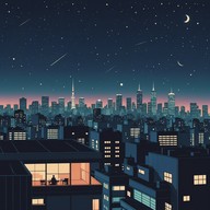 ethereal melodies float through a busy cityscape