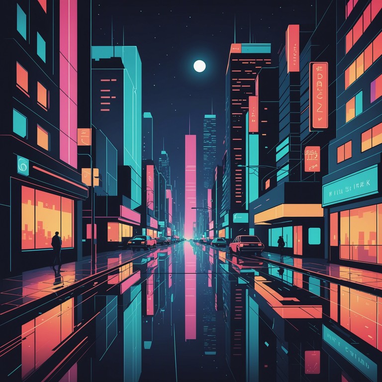 Imagine cruising through a brightly lit cyberpunk city; the sounds of the synthesizer set a groovy, irresistibly danceable rhythm that melds past and future, encouraging you to let loose and feel the beats as you navigate through the dazzling urban scenery.