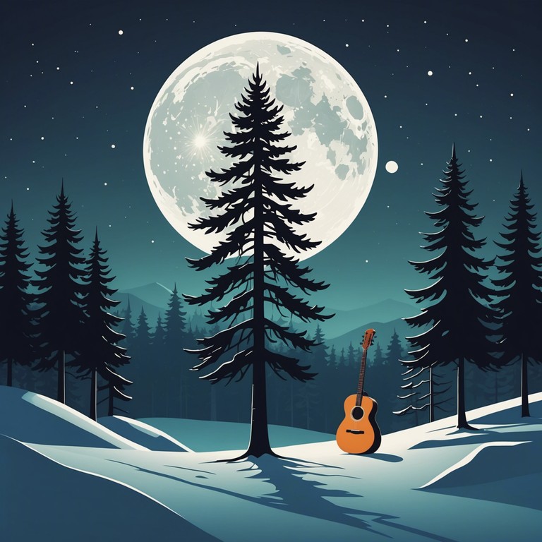 Imagine a rock band set in a snowy scene, guitars blazing as snow gently falls, performing a set of festive tunes repurposed with gritty, high energy rock elements.