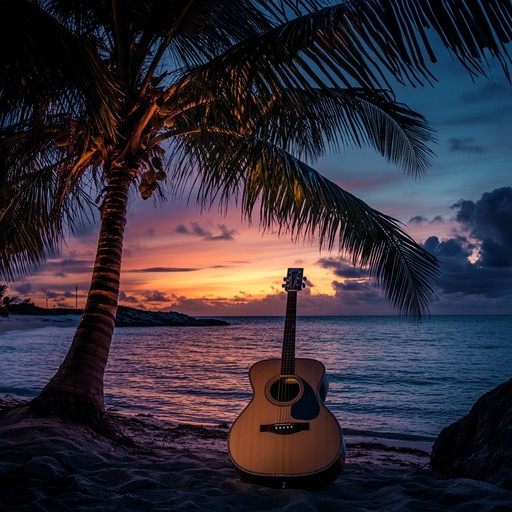 A soothing bossa nova track featuring mellow guitar melodies reminiscent of a peaceful evening by the ocean