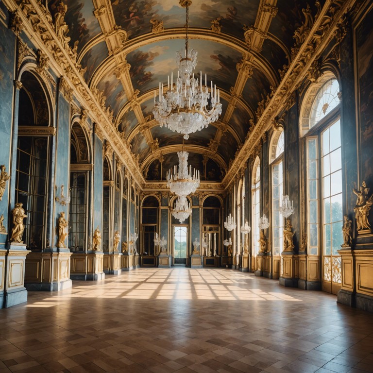 In this song, the elegant architecture of baroque music is infused with ethereal, dreamlike qualities, reflecting a majestic journey through the grand halls of versailles. Soft, reverberated harpsichord notes create a spacious and almost surreal experience, inviting listeners into a serene world of beauty and history.