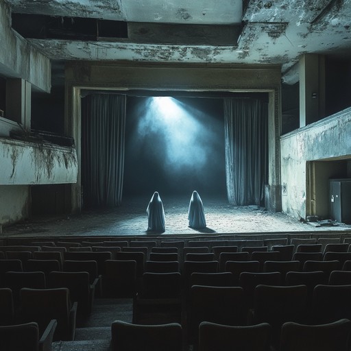 A dark cabaret journey where haunting piano chords unravel the mysteries of the night, weaving an eerie yet captivating narrative. Echoes of distant laughter and spectral whispers enhance the sense of a haunted, old world theater