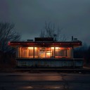 whispers echo through an abandoned 1950s diner. eerie nostalgia.