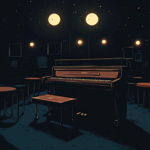 An instrumental cabaret composition that blends delicate piano melodies with ethereal ambient sounds, creating a dreamy and nostalgic atmosphere reminiscent of moonlit nights in a vintage speakeasy.