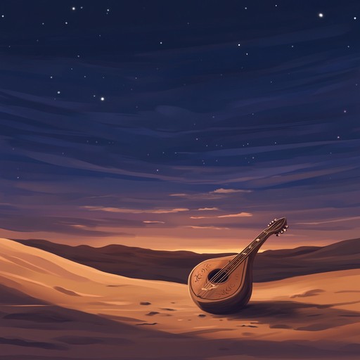 An instrumental track blending traditional middle eastern oud melodies with contemporary ambient electronic textures, creating a reflective journey across timeless deserts.