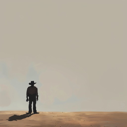 The haunting melody of a lone cowboy riding through the vast, empty desert at sunset, lost in thoughts of a love he left behind. The sorrowful tune carries across the barren landscape, a testament to his heartache and regret.