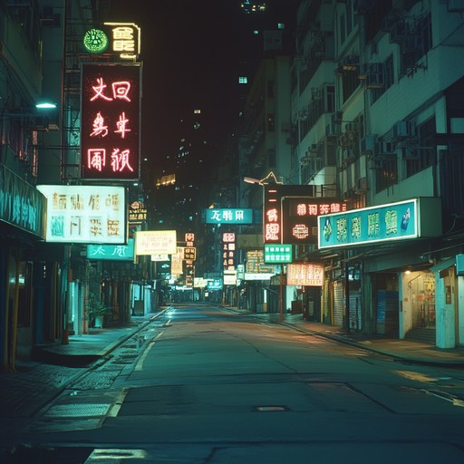 An instrumental electropop track that blends soothing synth melodies with gentle rhythms, evoking the peaceful ambience of a city at night bathed in neon lights.