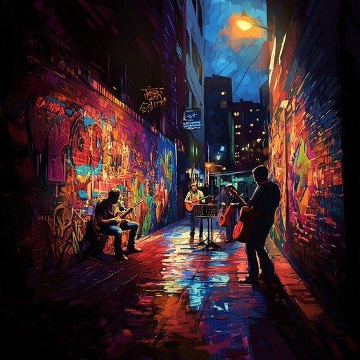 An intense and rhythmic instrumental piece that blends electric guitar with traditional latin percussion, capturing the raw energy of urban life.