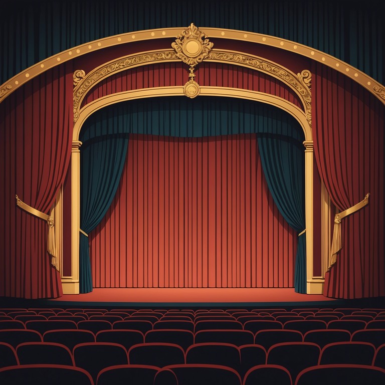 This track captures the essence of a theatrical performance's climax where tension and resolution merge seamlessly, encapsulated by a hypnotic, looping orchestra that gradually builds into a dramatic crescendo. Thematic elements suggest a story of hidden secrets and unspoken truths slowly coming to light in a classic theater setting.