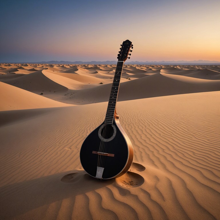 Imagine listening to the gentle strum of an oud as you sit by a slowly dwindling campfire, the milky way sprawled above in the vast desert night sky. This alternative description brings the peacefulness of the sahara night to life through music.