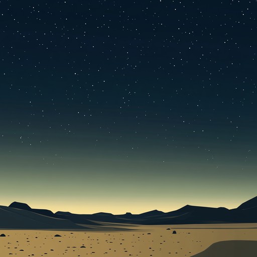 In this track, the haunting beauty of the desert at night is captured through a mixture of traditional arabic melodies and ethereal soundscapes. The music evokes images of a serene yet vibrant desert landscape under a starlit sky, providing a peaceful yet dynamic listening experience.