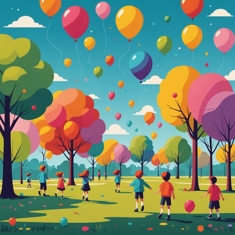 A lively, cheerful track capturing the essence of youthful exuberance and the vivid imaginations of children playing under a bright sun. The music swells with infectious joy, making it perfect for interactive children's games or broadcasting cheerful youth programming.