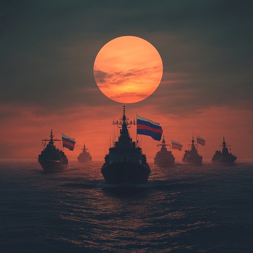 An invigorating orchestral piece reflecting the valor and spirit of the russian navy, with dynamic, sweeping strings and powerful brass arrangements. Perfect for evoking feelings of bravery and patriotism.