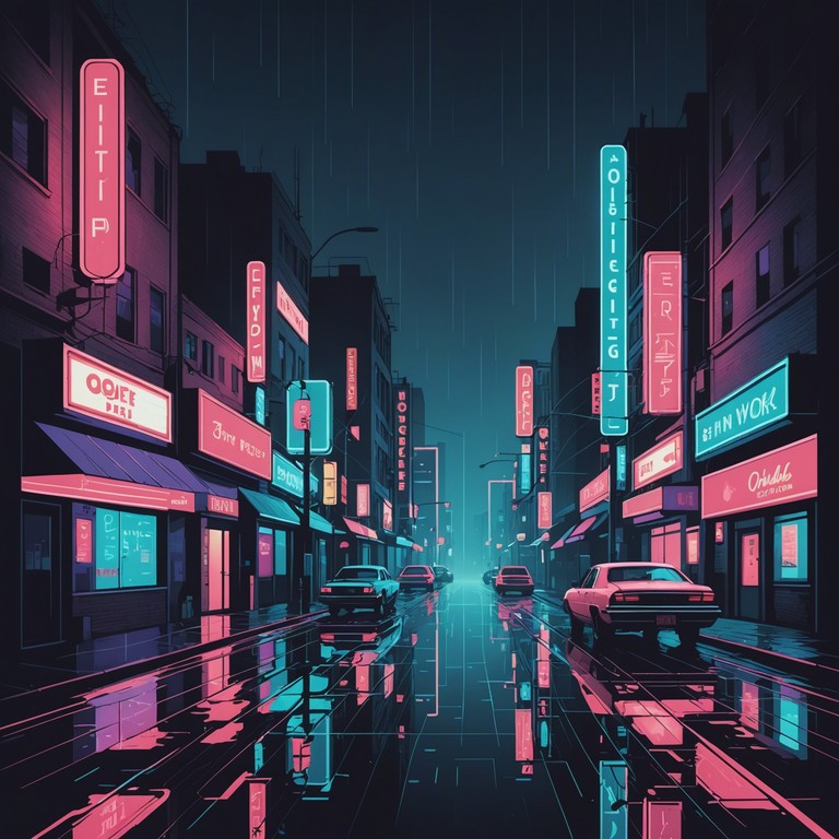 This composition captures the essence of a reflective, lonely walk through rain soaked city streets at night during the 1980s. The melancholic melody carried by vintage synthesizers encapsulates a sense of longing and nostalgia, accompanied by a gentle, persistent drum machine rhythm that echoes the pace of footsteps on wet pavement.