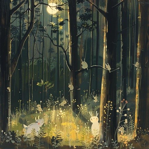 Imagine a carefree stroll through an enchanted forest where whimsical flutes serenade you with playful melodies, accompanied by soft, rustling leaves and distant bird songs. The music captures the essence of joy and exploration, creating an uplifting and unusual auditory experience that transports listeners to a magical realm.