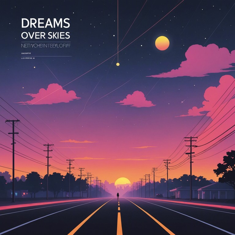 This track channels the essence of calm within a bustling digital metropolis. With gentle, flowing synths that mimic the slow pulsing of neon lights, it fashions a space where the future meets tranquil meditation. The composition should carry the listener through a serene soundscape by blending lush pads and ambient keys, portraying a soothing journey among the starlit skyline.