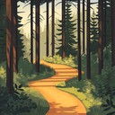 a soothing instrumental bluegrass tune evoking peaceful forest trails