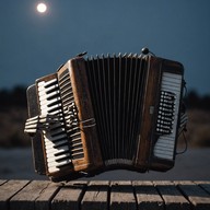 accordion in the moonlight shadows