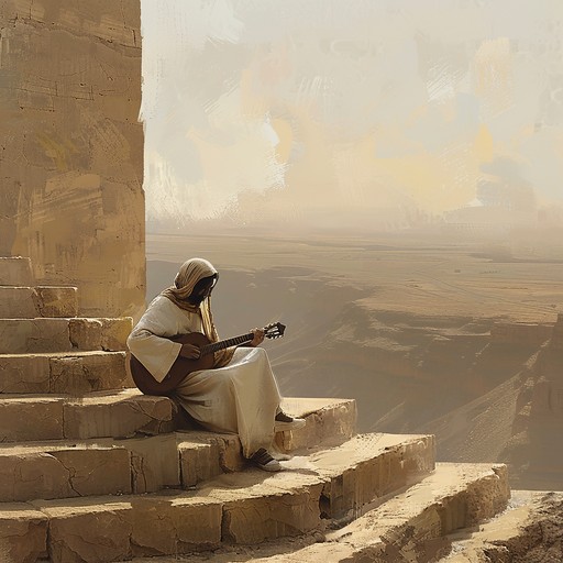 A deeply emotive middle eastern instrumental that draws from the profound depths of ancient desert mysteries and heartbreak. The touching oud notes meander through wistful rhythms, portraying a timeless narrative of longing and sorrow.