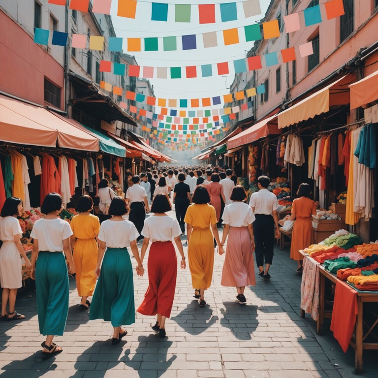 This composition channels the vibrant energy and warmth of a middle eastern festival, utilizing traditional instruments to create a happy, upbeat atmosphere that evokes the sense of a lively bazaar under the hot desert sun.